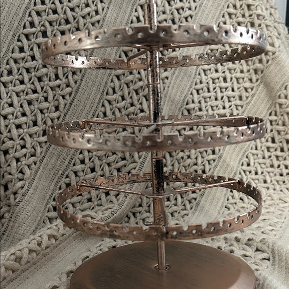Rotating Rose Gold and Black Jewelry Organizer - Picture 2 of 5